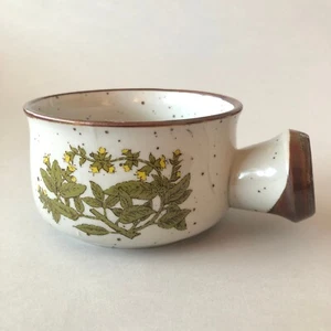 1970s Takahashi “Herb Wildflower” Lug Handle Bowl Speckled Pottery - Picture 1 of 10