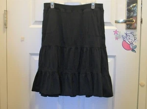 Roaman's braun Doppel Rüschen Drop Waist Rock Taschen elastische Taille 25 Zoll  - Bild 1 von 2