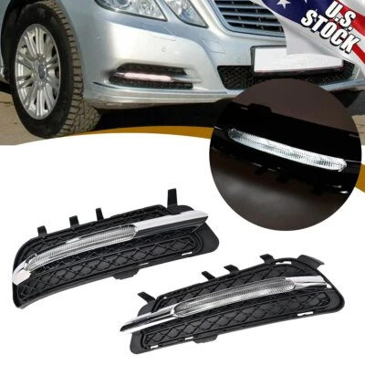 2PCS Daytime Running Light DRL Fog Lights For Benz W212 E250 E300 E200 2009-2013 - Image 1 of 4