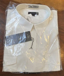 EDDIE DOMANI COLLECTION Men's XL White Pearl Button Long Sleeve Dress Shirt - Picture 1 of 4