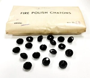 144 Vintage West German Black Glass Fire Polished 11mm. (SS48) Rhinestones L122P - Picture 1 of 6