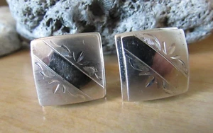 Vintage Chrome Cuff Links - Picture 1 of 3