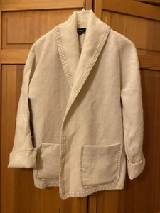 100% Alpaka Wolle Jacke "Mons Repos" vorne offen Größe S Made in Peru. Halstuch Elfenbein - Bild 1 von 9