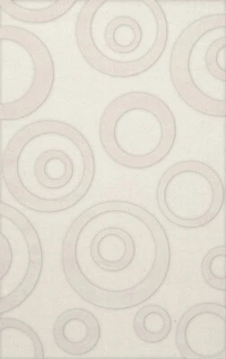 White Transitional Bubbles Rings Area Rug Circles DV5 - Image 1 of 2