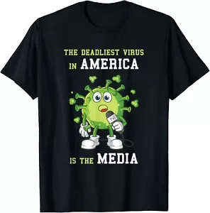 The Deadliest Virus in America is the Media Funny Fake News T-Shirt Hoodie - Picture 1 of 10