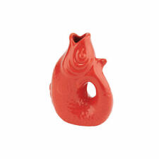Gift Company Vase Monsieur Carafon XS, Dekovase in Fisch-Form Steingut Coral Red
