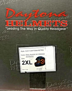 Daytona R1-O-2XL Helmets Retro DOT Approved Bike Dull Black Orange - 2XL - Bild 1 von 11
