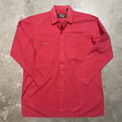 Camisa True Vintage Años 60 70 Manga Larga Abotonada Roja Para Hombre Talla XL Foto 1 de 4