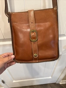 Patricia Nash Vintage Saddle Brown Leather Crossbody Bag - Picture 1 of 9