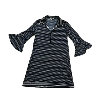 MAX STUDIO Women’s Printed Stretchy 3/4  Bell Sleeve V-Neck Dress. Medium/UK 12. - Image 1 of 4