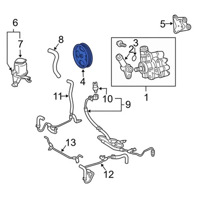 For Lexus GX470 2003-2009 Lexus 4431160090 Power Steering Pump Pulley - Image 1 of 3