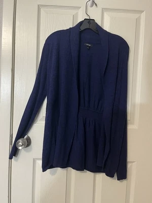 Apt. 9 Cardigan Sweater Women Sz S Navy Blue Long Sleeve Open Front Knit Pockets - Image 1 of 4