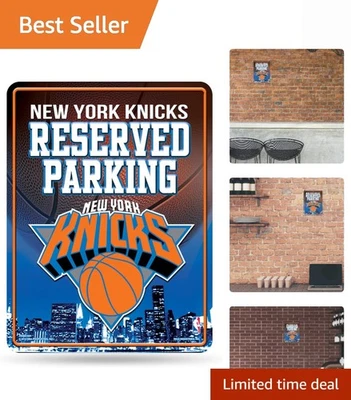 Letrero de estacionamiento de metal duradero New York Knicks - decoración deportiva para oficina y dormitorio Foto 1 de 4