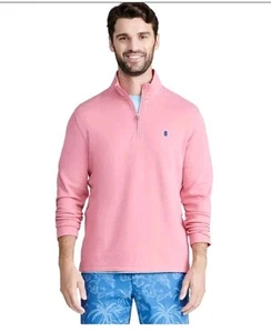 Izod Performance Comfort 1/4 Zip Pullover Men's Large Long Sleeve Shirt Pink - Picture 1 of 2