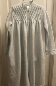 Collette by Miss Elaine blauer Damen Bademantel Hausmantel Größe Medium Tall Reißverschluss - Bild 1 von 6