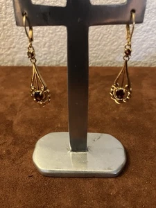 STS Chuck Clemency Garnet Vermeil Earrings jewelry lot g - Picture 1 of 2