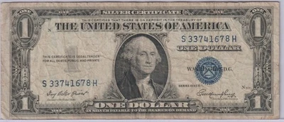 1935 US One Dollar Silver Certificate Collection Rare Old FANCY SERIAL Banknote - Image 1 of 2