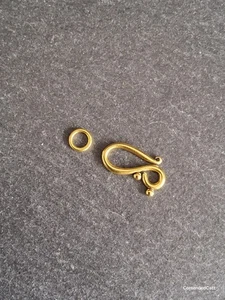 10 oder 50 Sets Haken und Ösen Verschlüsse Antik Goldfarben Legierung 21x12mm - Bild 1 von 6