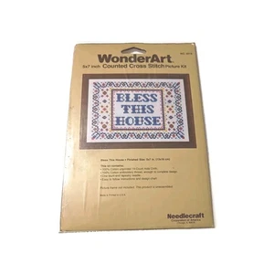 WonderArt 5x7 gezähltes Kreuzstich-Set Bless This Home Neu 13x18 cm - Bild 1 von 4