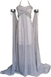 Mittelalter grau Chiffon Cosplay Kostüm Fee Spiel Kleid Medium NEU - Bild 1 von 10