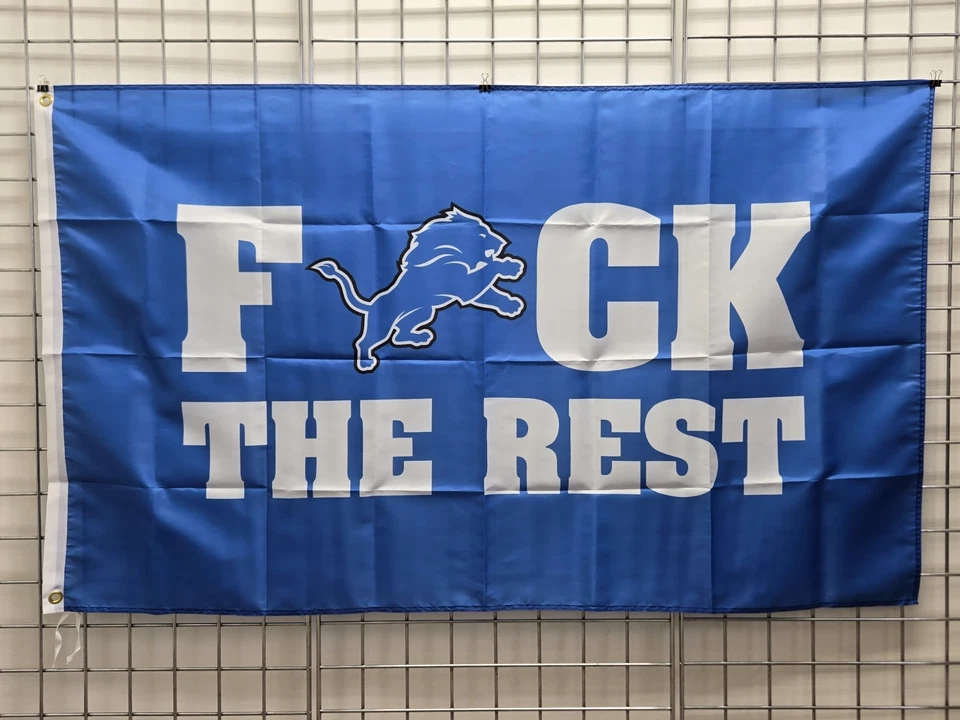 Bandera de los Detroit Lions 3 pies x 5 pies Detroit Lions azul F el resto bandera pancarta NFL  Foto 1 de 1