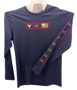 Under Armour Project Rock Respect Graphic Long Sleeve Shirt 1346108 Blk Men’s M - Picture 1 of 10