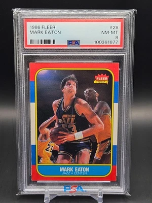 MARK EATON 1986-87 Fleer - #28 PSA 8 - Image 1 of 3