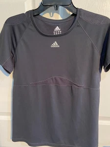 Adidas Shirt Women's M Gray Training Running Crossfit Gym Yoga T-Shirt ~CLEAN CO - Picture 1 of 9