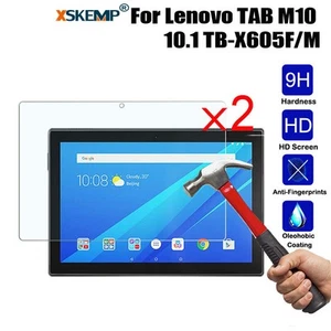 2Pcs Tempered Glass HD Screen Protector Lenovo Tab M10 TB X505 X605 Anti Scratch - Picture 1 of 14