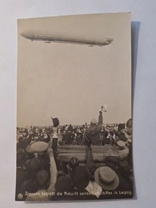 Foto AK Zeppelin Ansichtskarte  Zeppelin  Begrüßung in Leipzig 1909 - Bild 1 von 2