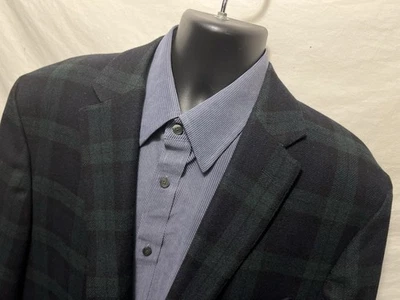 Abrigo Blazer Deportivo Hombre Colección Cremieux Verde Azul Cuadros Poliéster XXL BB Foto 1 de 4