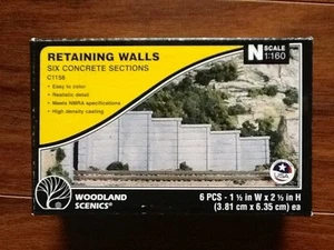 Woodland Scenics 1/160 N Scale Concrete Retaining Walls 6 Pcs. Item # C1158 F/S - Picture 1 of 5