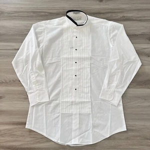 Neil Allyn Tuxedo Formal Shirt Mens Medium 32/33 Sleeve Pintuck Front White NWT - Picture 1 of 8