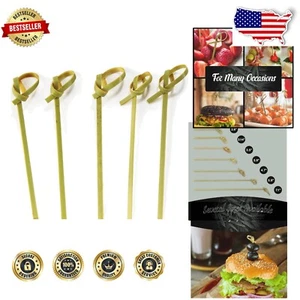 4.5" Bamboo Cocktail Skewers - 1000 Durable Picks for Elegant Entertaining - Picture 1 of 11