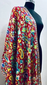 Women kalamkari digital print silk Stole Wrap shawl - Picture 1 of 2