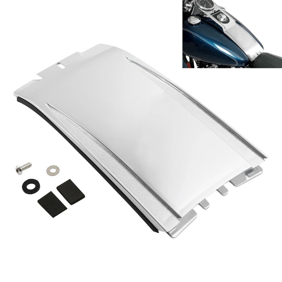 Chrome Lower Dash Extension Panel For Harley Softail Fatboy Deluxe FLSTN 2000-17 - Image 1 of 4
