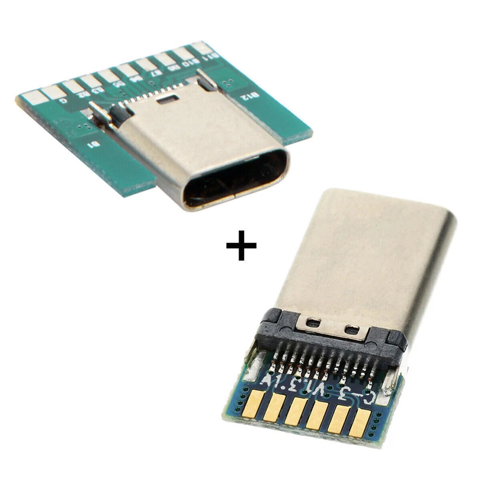 CY 1 Set 24pin USB 3.1 Type C Male Female Plug Socket Connector SMT with PCB - Image 1 of 4