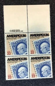 1985USA #2145 22c Ameripex 86 - Copyright Block of 4 Mint - Picture 1 of 1