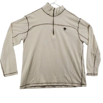 Camisa Timberland Para Hombre Manga Larga 1/4 Cremallera Pullover Cuello Alto Tostado Extra Grande Foto 1 de 4