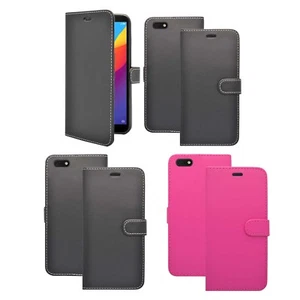 Funda tipo billetera abatible de cuero PU con soporte para ranura para tarjetas para teléfono For Honor 7S - Imagen 1 de 9