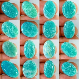 GROSSHANDEL SELTENER NATÜRLICHER HELLGRÜNER AMAZONIT OVALER CABOCHON EDELSTEIN FY- - Bild 1 von 21