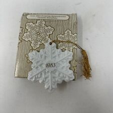 Vintage Avon 1983 Christmas Remembrance Ceramic Snowflake Ornament New Old Stock