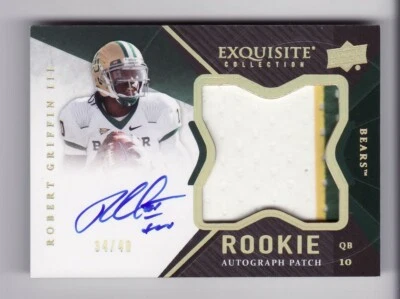 2012 Exquisite Gold Holofoil Robert Griffin III 34/40 Patch Autograph Auto  - Image 1 of 2