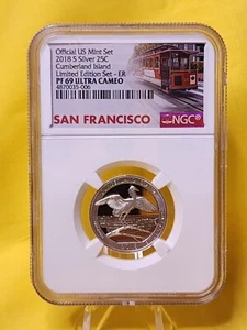 2018-S PF69 Silver Cumberland Island Quarter NGC Limited Edition ~ ER - Picture 1 of 4