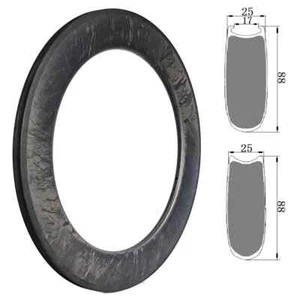 Road Triathlon TT Track Bike Tubular Clincher 700C Carbon Rim 88*25mm Wheels - Picture 1 of 18