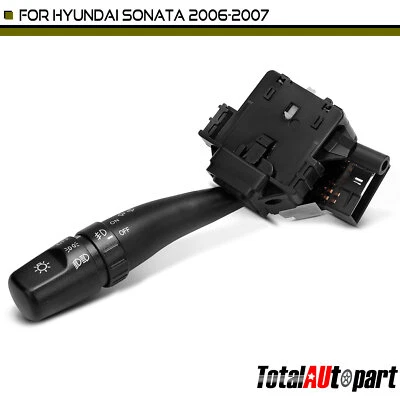 Black Turn Signal Switch with Fog Light for Hyundai Sonata 2006-2007 16 Blade - Image 1 of 4
