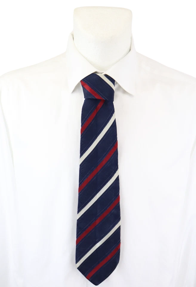 Corbata clásica a rayas de seda encuadernada Enrico Coveri 57 1/2X3 11/16 pulgadas para hombre Foto 1 de 4