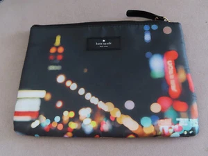 Kate Spade zip top case Poly Make up travel clutch New York skyline Qantas Curat - Picture 1 of 3