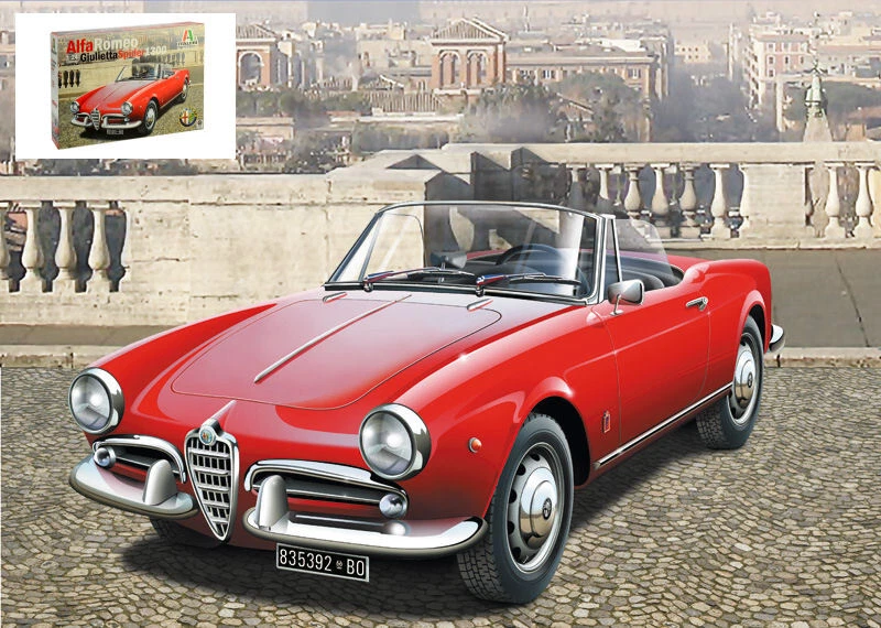 Alfa Romeo Giulietta Spider 1600 Plastic Kit 1:24 Model ITALERI - Immagine 1 di 1