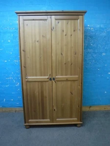 IKEA LARGE SOLID WOOD 2DOOR WARDROBE H:186cm W:102cm D:62cm- VISIT OUR WAREHOUSE - Picture 1 of 24